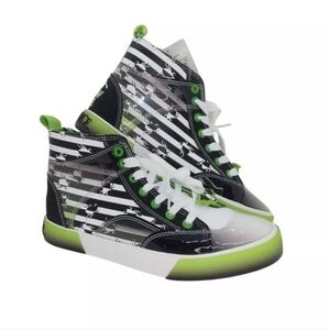 Ground Up Women's Men's Striped Beetlejuice High Top Sneakers‎ Punk Horror Shoes